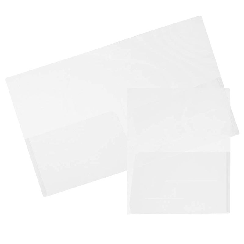 JAM Paper مجلدات تقديم بلاستيكية خفيفة الوزن ومرنة بجيبَين من JAM PAPER - شفاف - 12/عبوة - Image 1